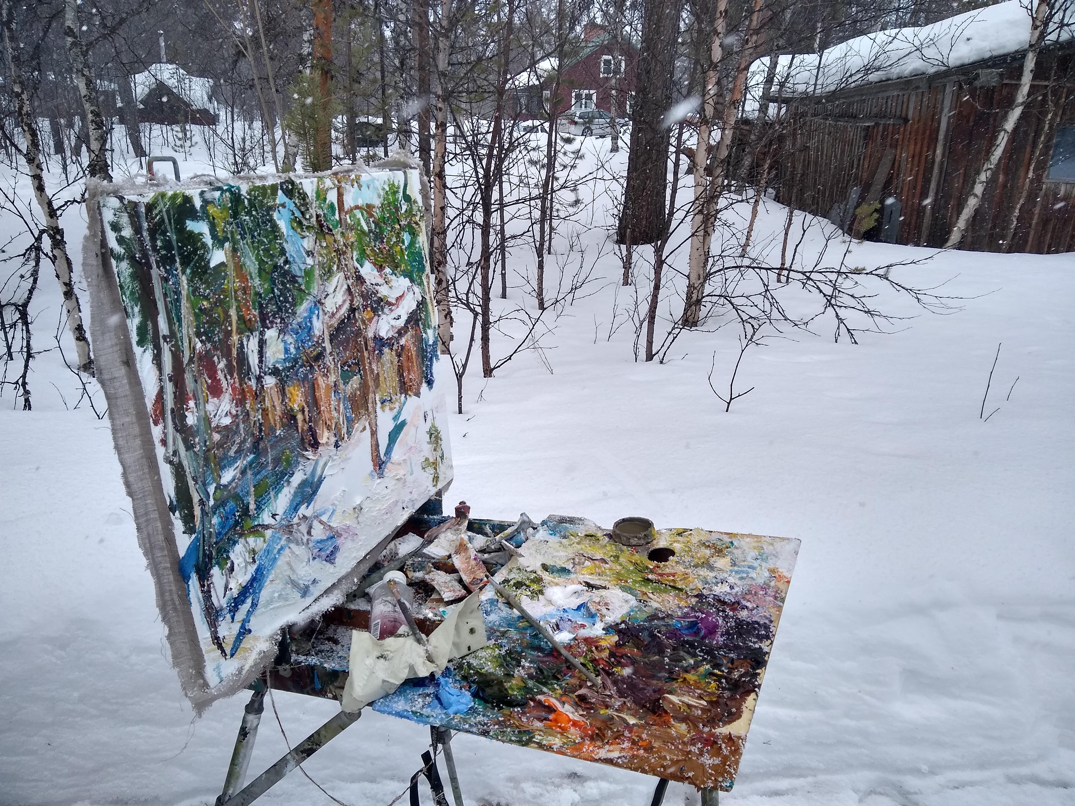 Peinture à l'huile « On a Bright Winter Day » (Un jour d'hiver brillant) - Painting de Ulrich Gleiter