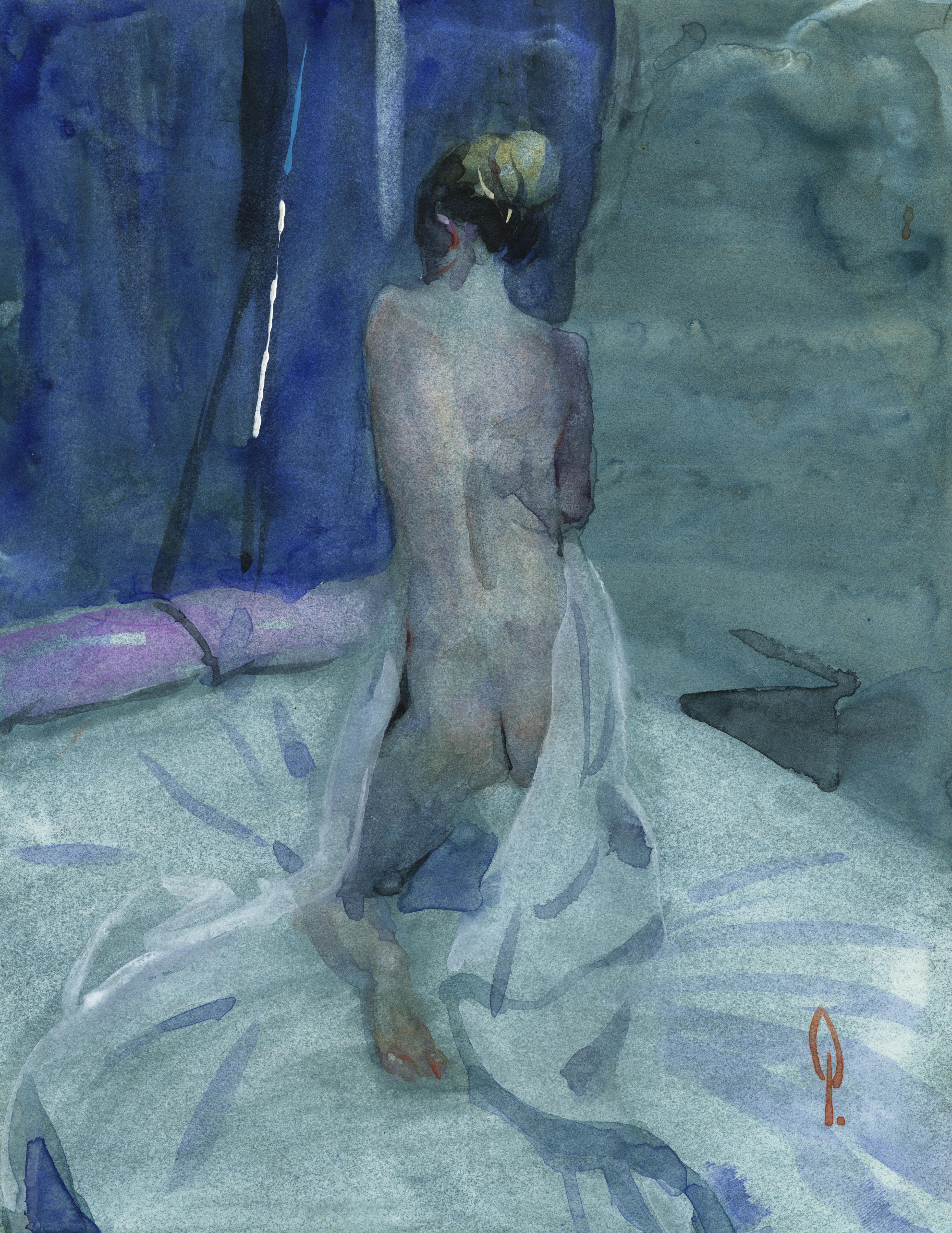 George Pratt Nude - "Meredith" Watercolor painting