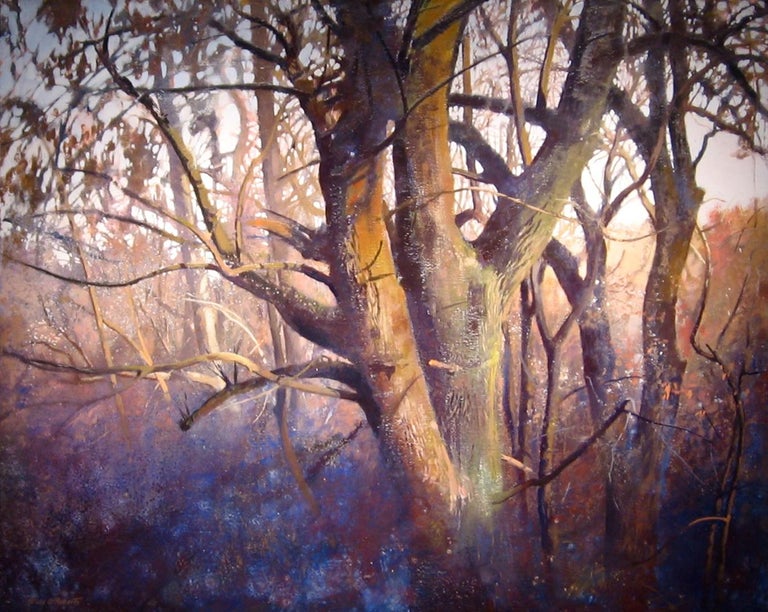 Dale O Roberts Figurative Painting - "Edge of Evening" Encaustic painting