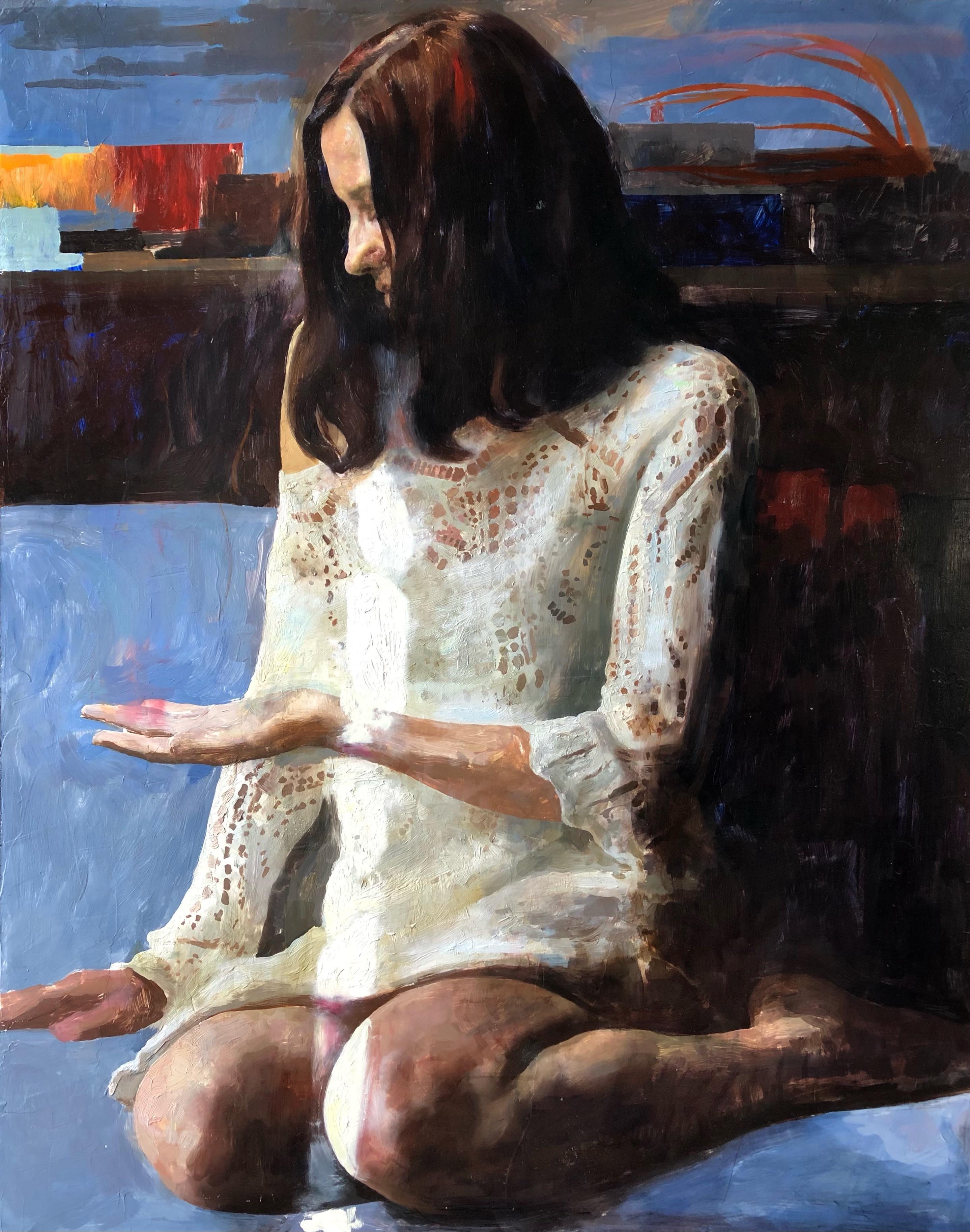 Portrait Painting Hollis Dunlap - « L'objet invisible », peinture à l'huile