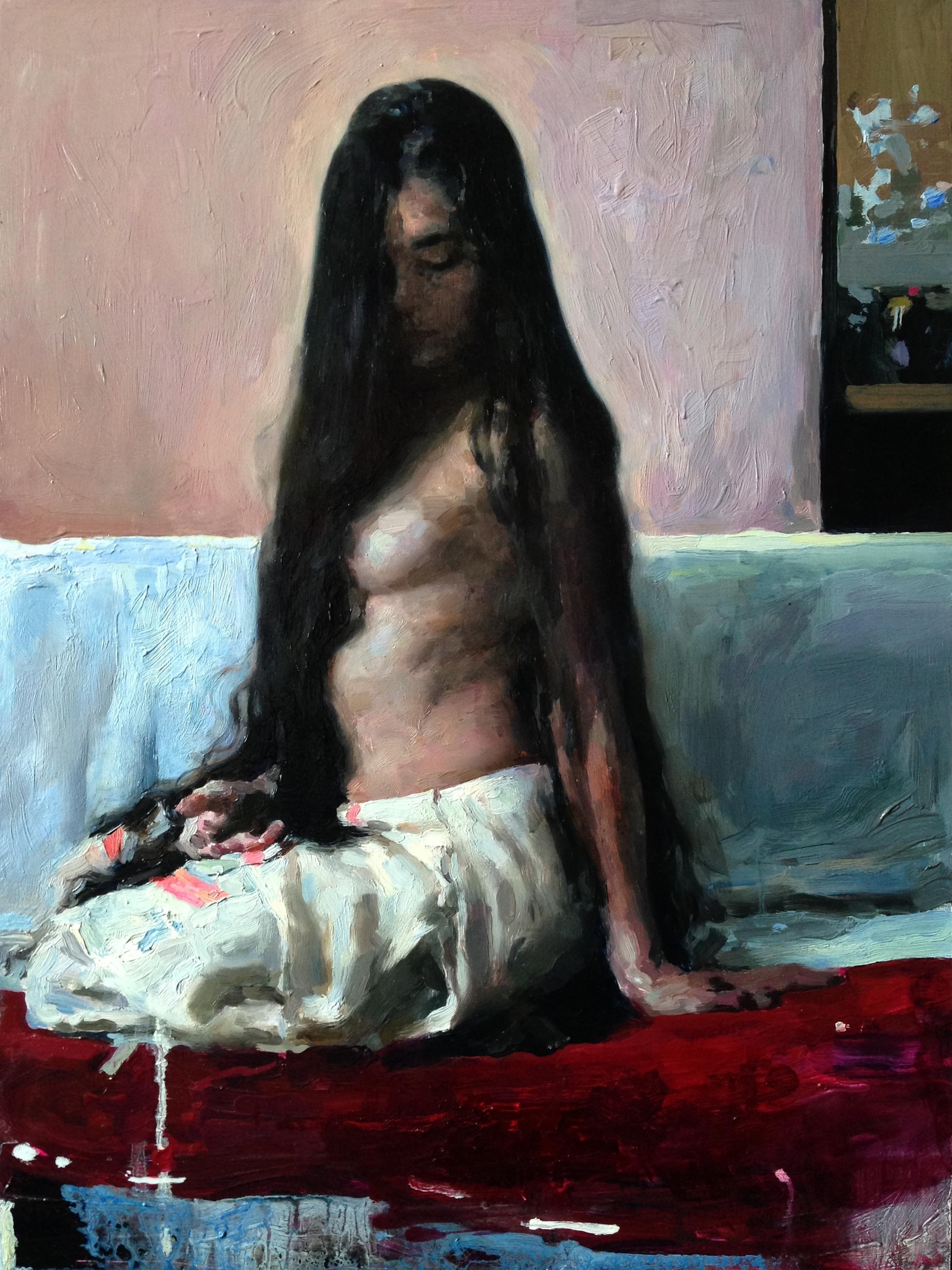 Nude Painting Hollis Dunlap - Peinture à l'huile « Study of Morgan »