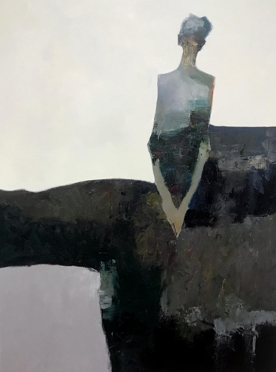 Dan McCaw Figurative Painting - "Poised" Oil Painting