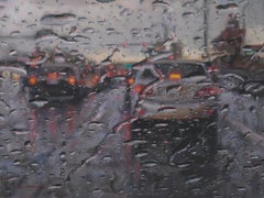 "Driving in the Rain II", Oil Painting