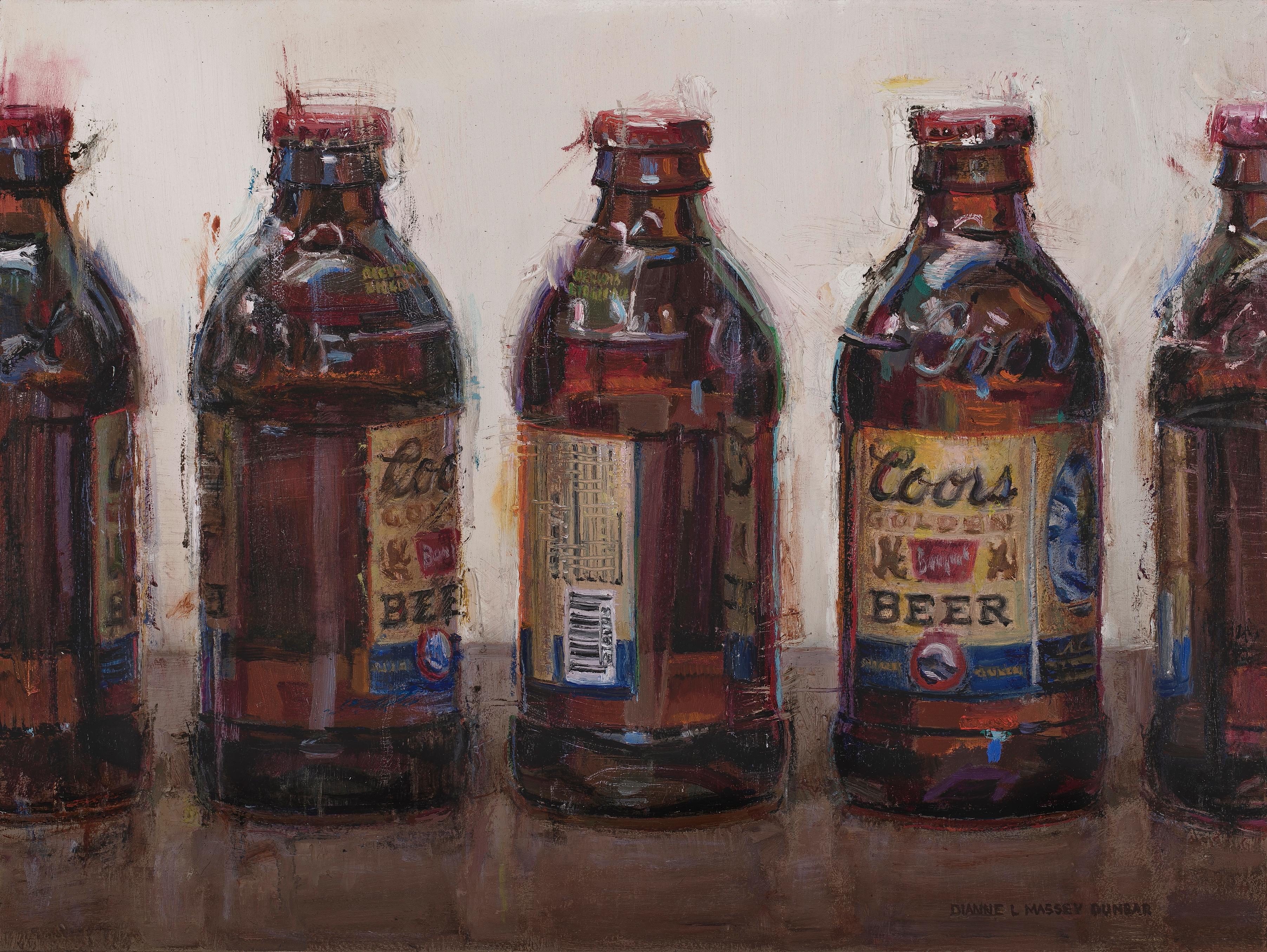 "Coors Banquet Bottles", Oil Painting
