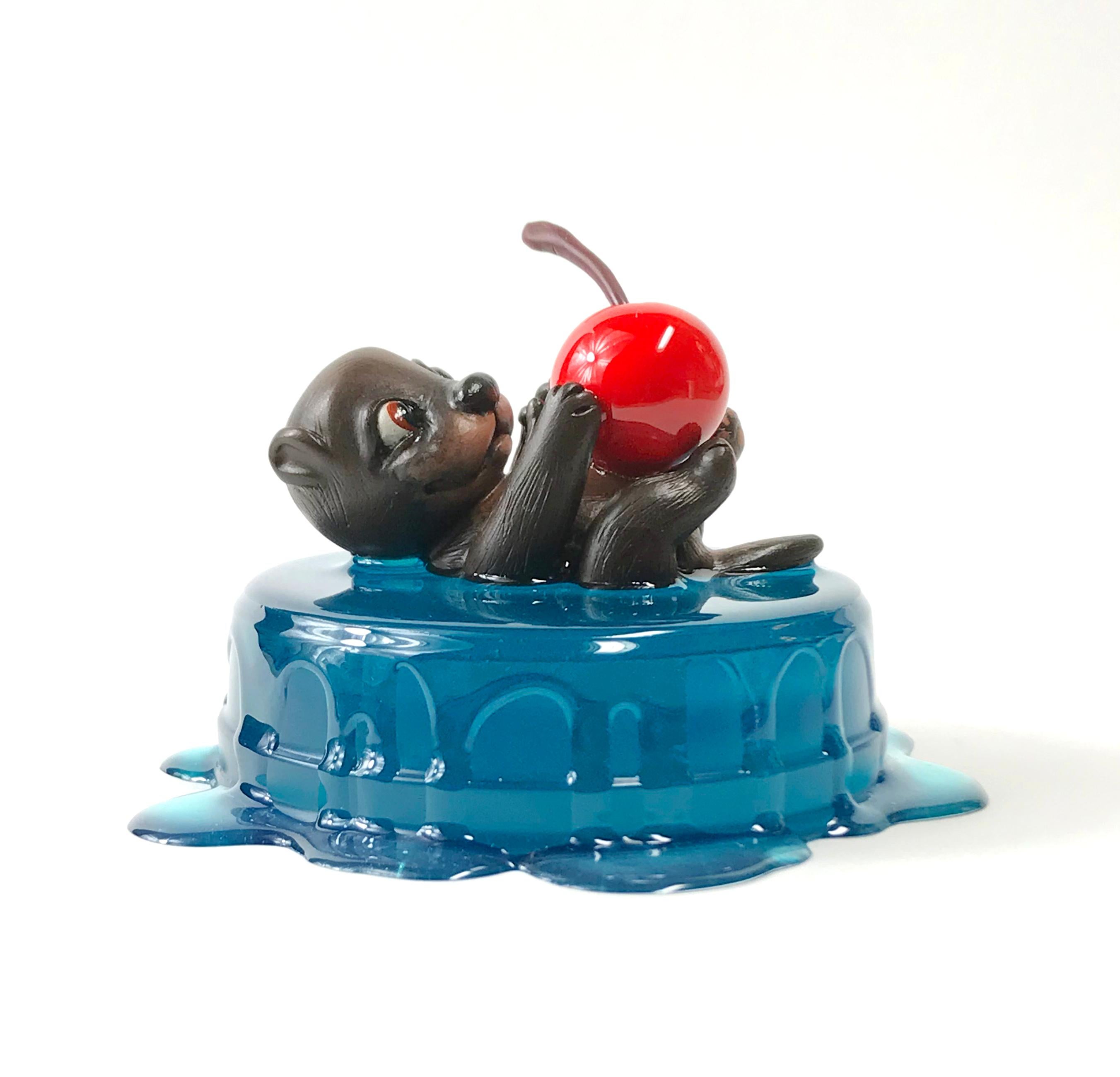 Cherry Baby  - Blue Figurative Sculpture by Corina St. Martin
