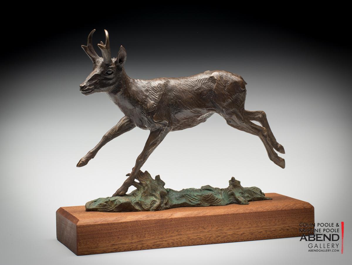 Colin & Kristine Poole Figurative Sculpture - Pronghorn Antelope