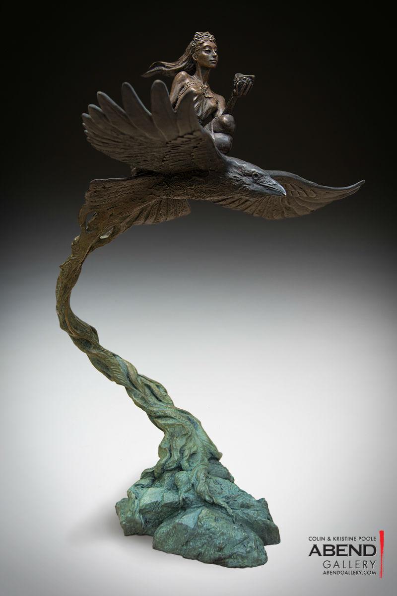 Colin & Kristine Poole Figurative Sculpture - The Flight Of Saga