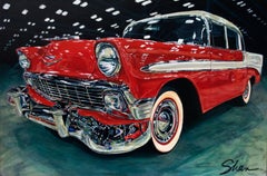 "1956 Chevrolet Bel Air," Acrylic painting