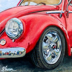 "Volkswagen carmesí", Pintura acrílica