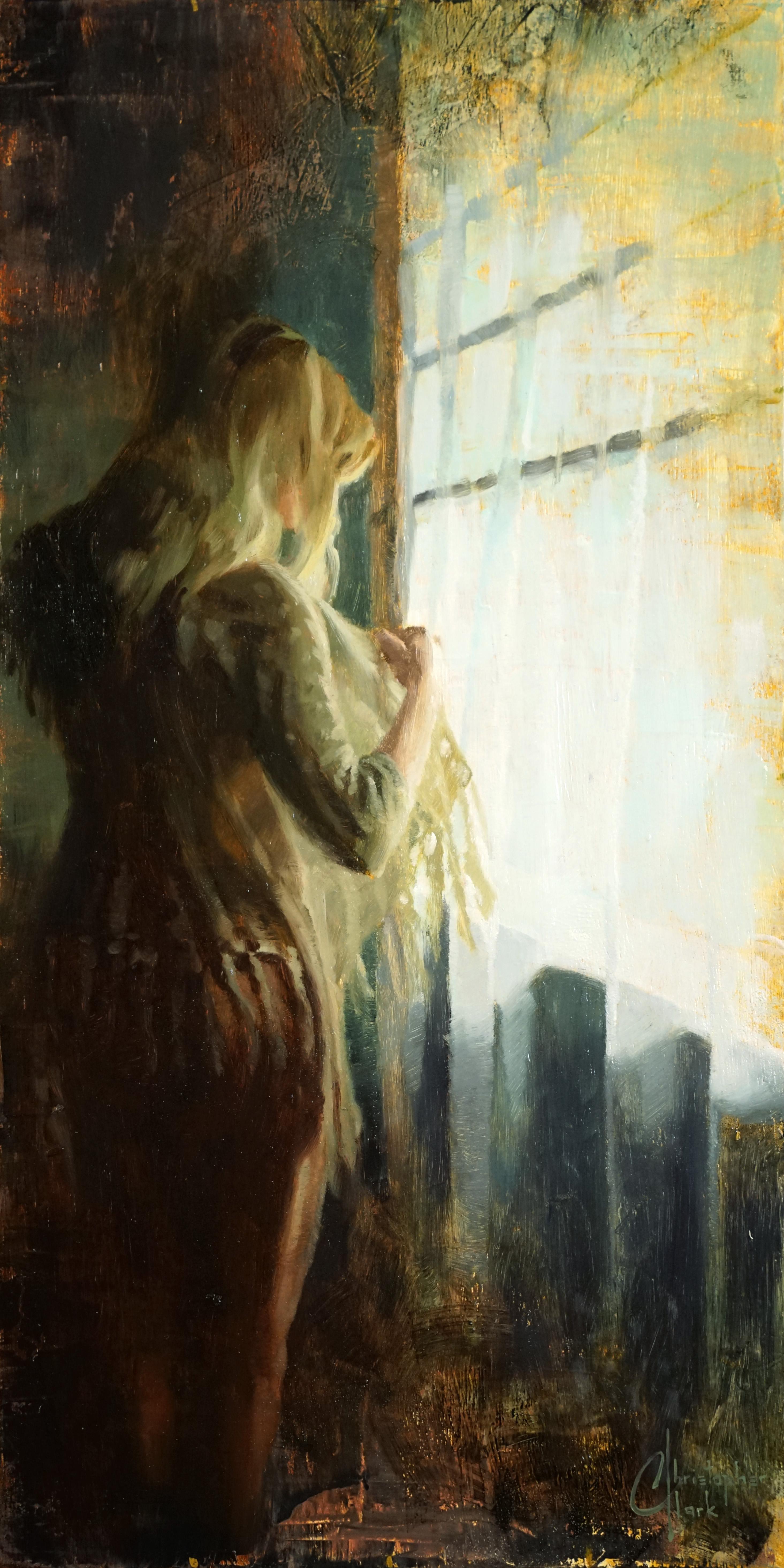 Christopher Clark Interior Painting – Leuchte aus dem Fenster 
