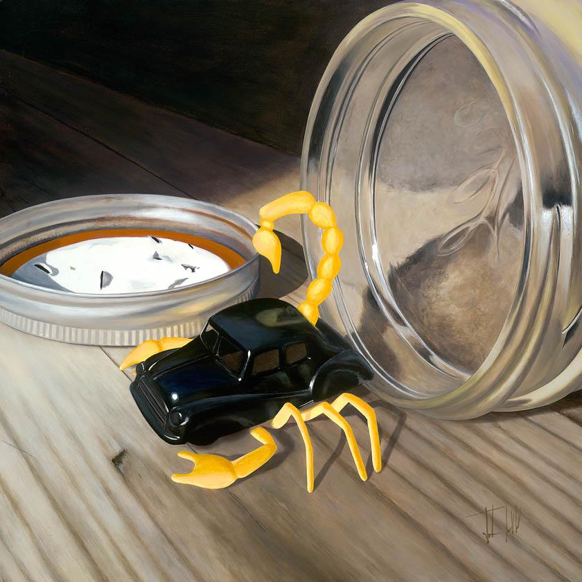 Josh Talbott Still-Life Painting - "Who's Driving This Thing?", Acrylic Painting