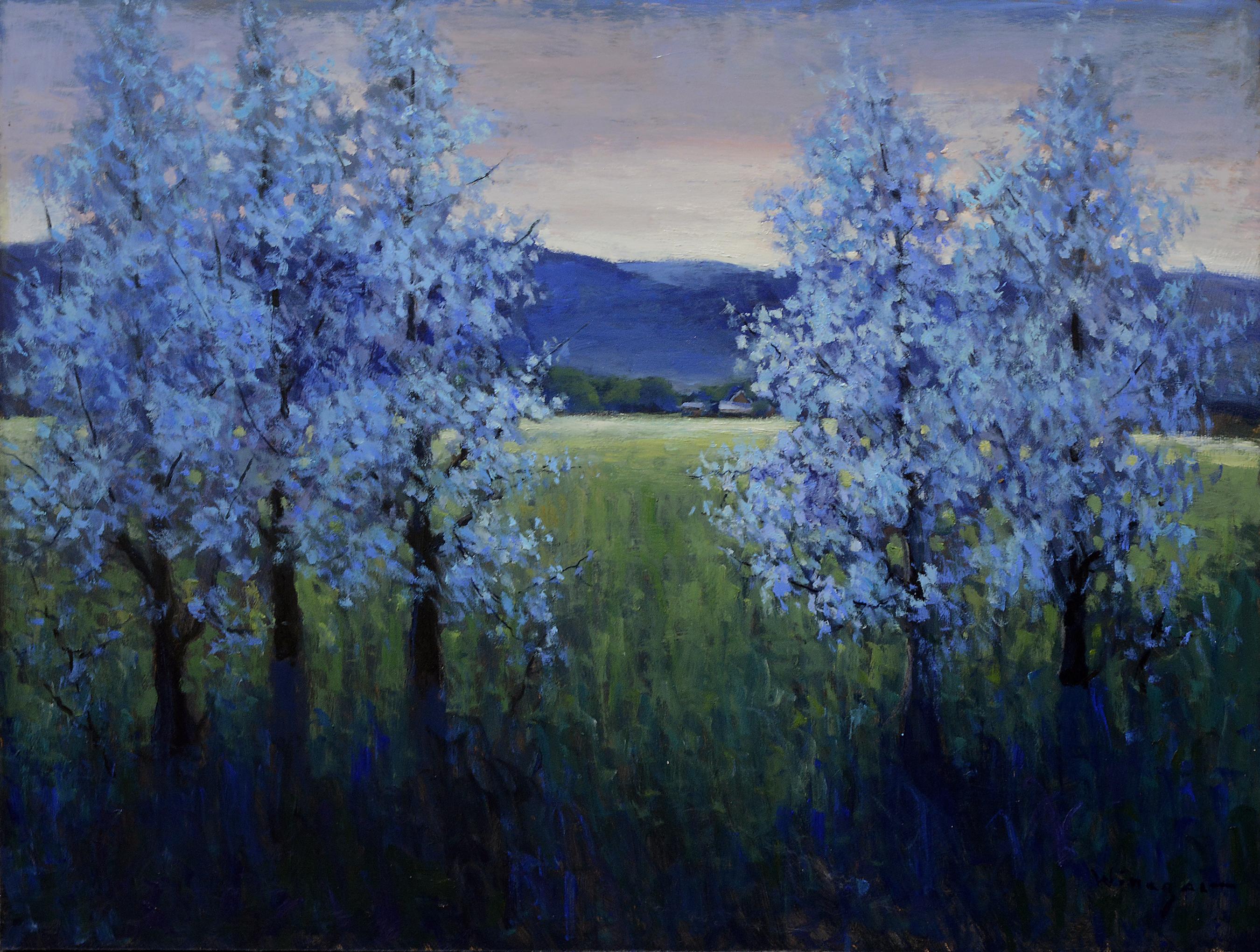 Seth Winegar Figurative Painting - "Tree Blossoms" Oil painting