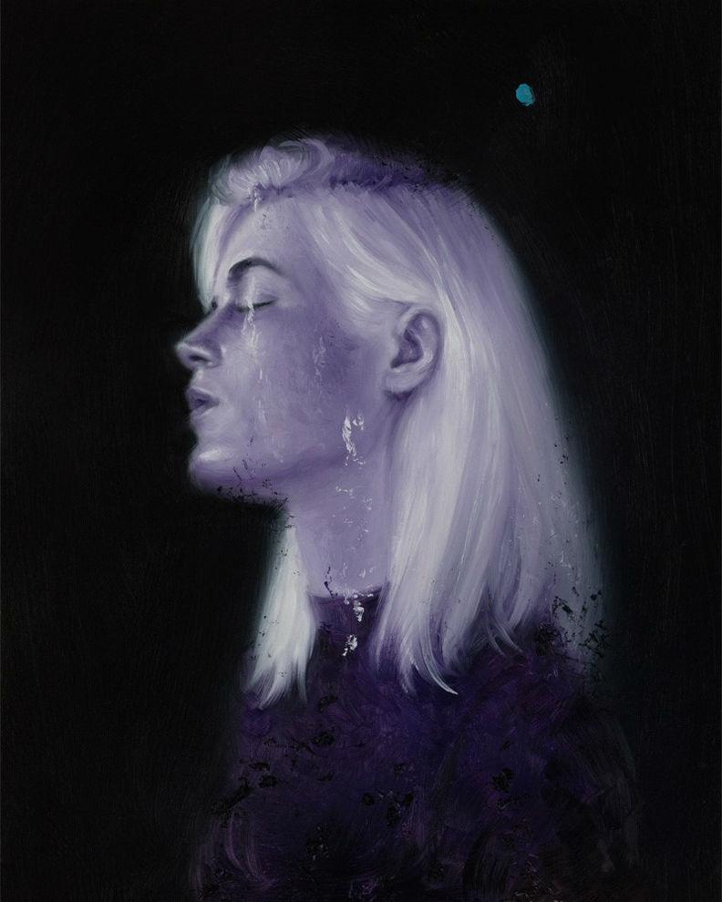Valentin Fischer Figurative Painting - "Violet" Oil painting