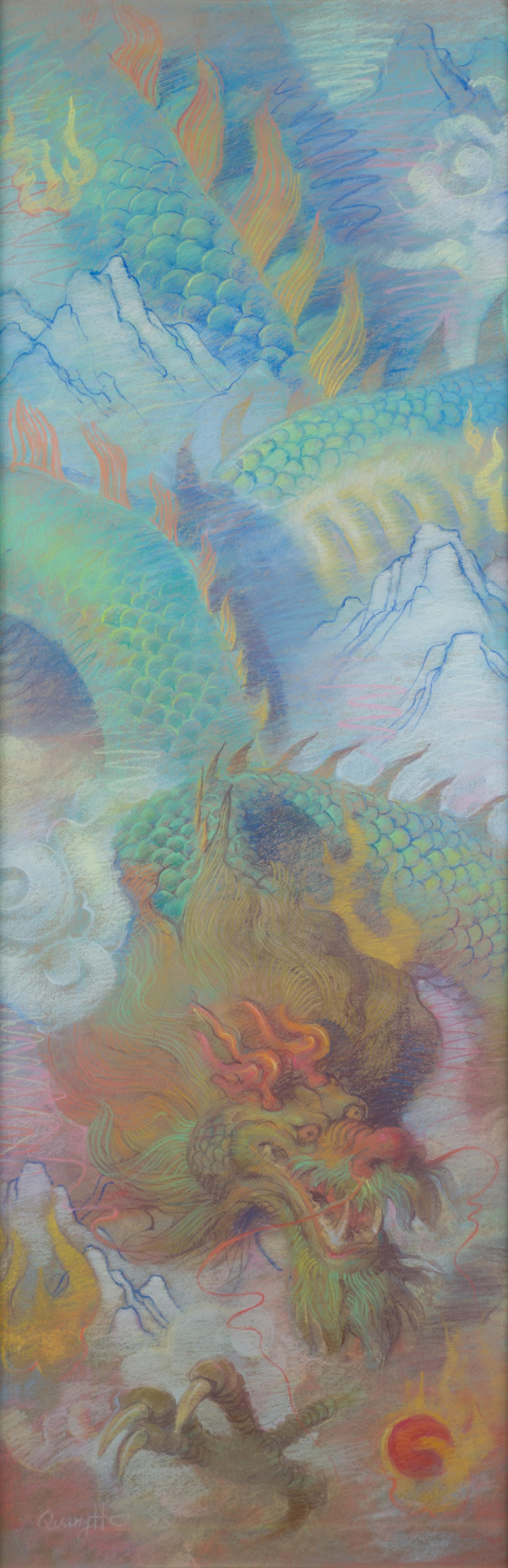 "Dragon, " Original Pastel Drawing