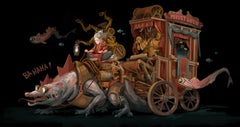 "Puppet Show" By Dustin Panzino, Original Procreate Drawing Printed on Metal