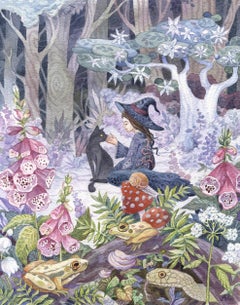 "Foxglove" (2024) By Ania Mohrbacher, Original Fantasy Watercolor Painting
