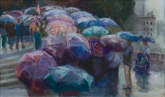„Brussels Excursion“ (ca. 2011) von Naum Katsenelson, Aquarell-Stadtlandschaft