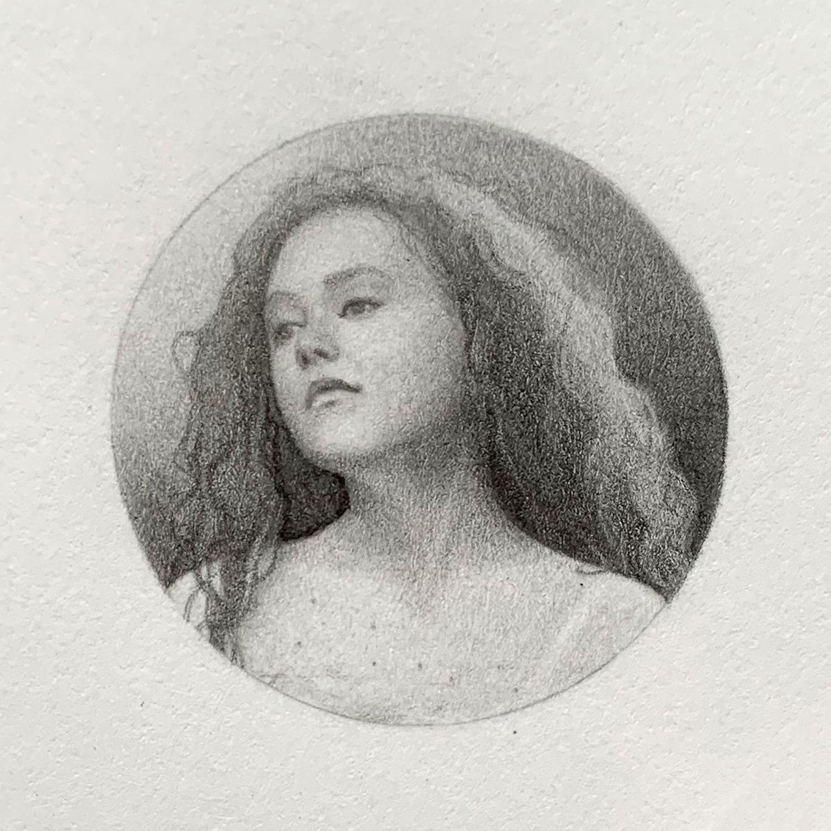 Bryanna Marie Portrait - "January Layover" Graphite Drawing