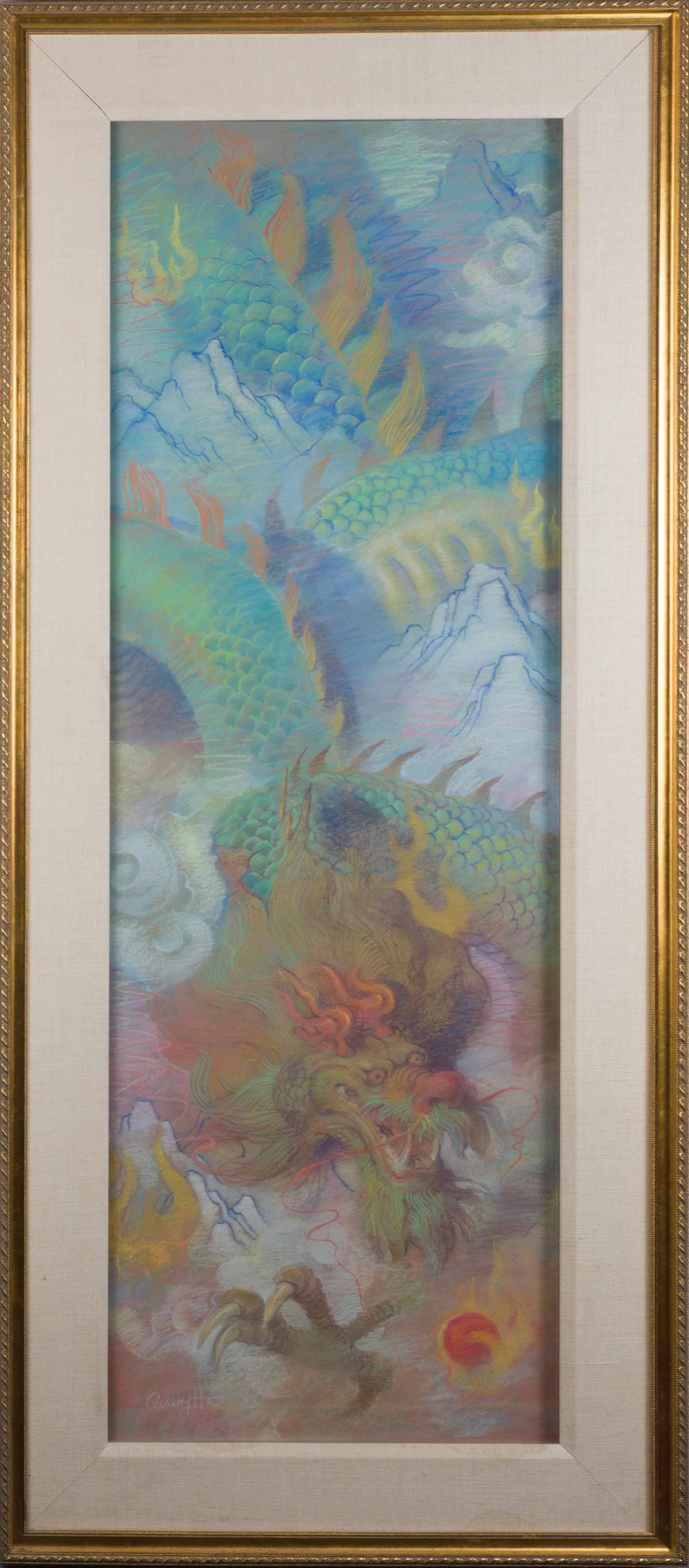« dragon », dessin original au pastel - Art de Quang Ho
