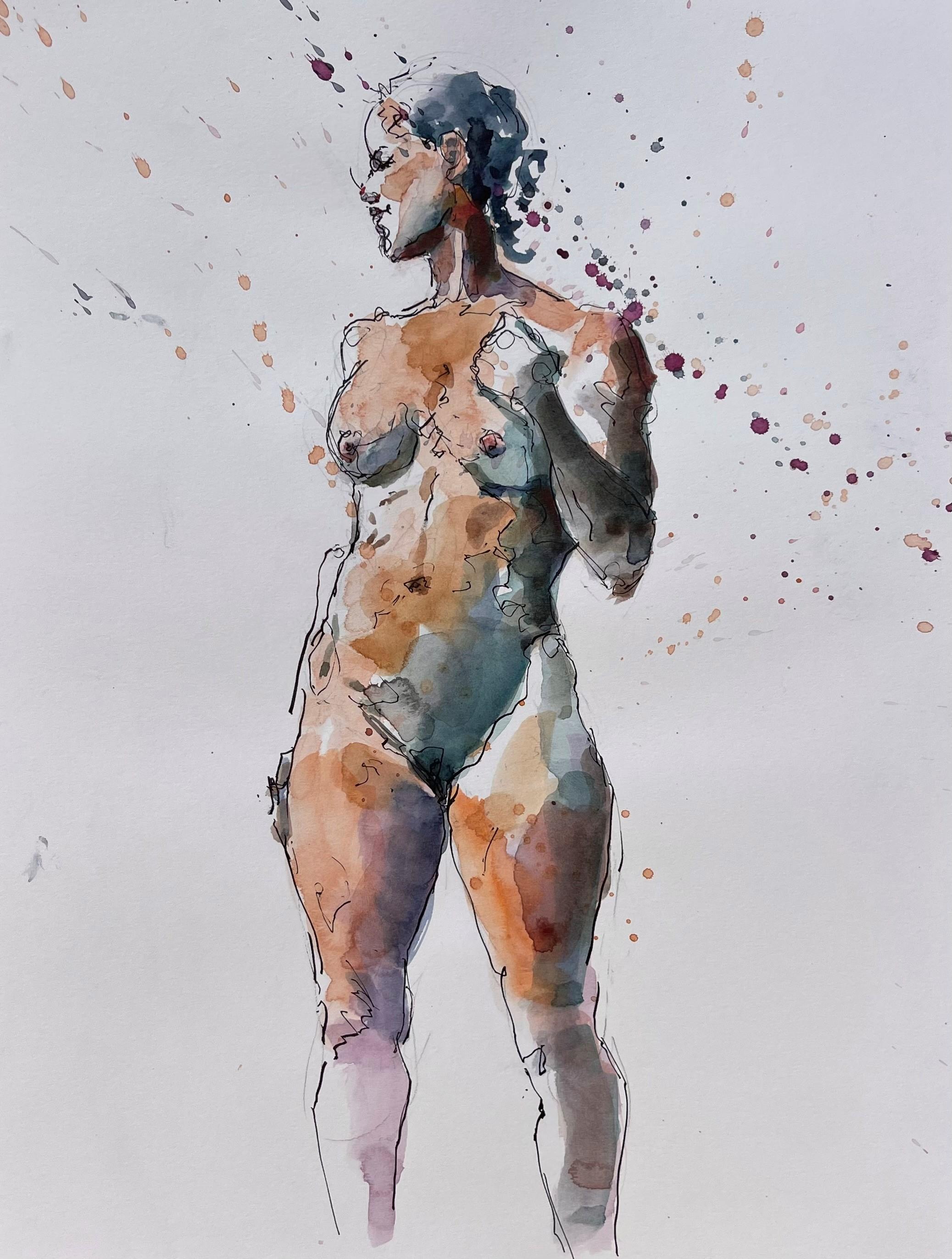 Clyde Steadman Portrait - "Untitled 18, " Watercolor Painting