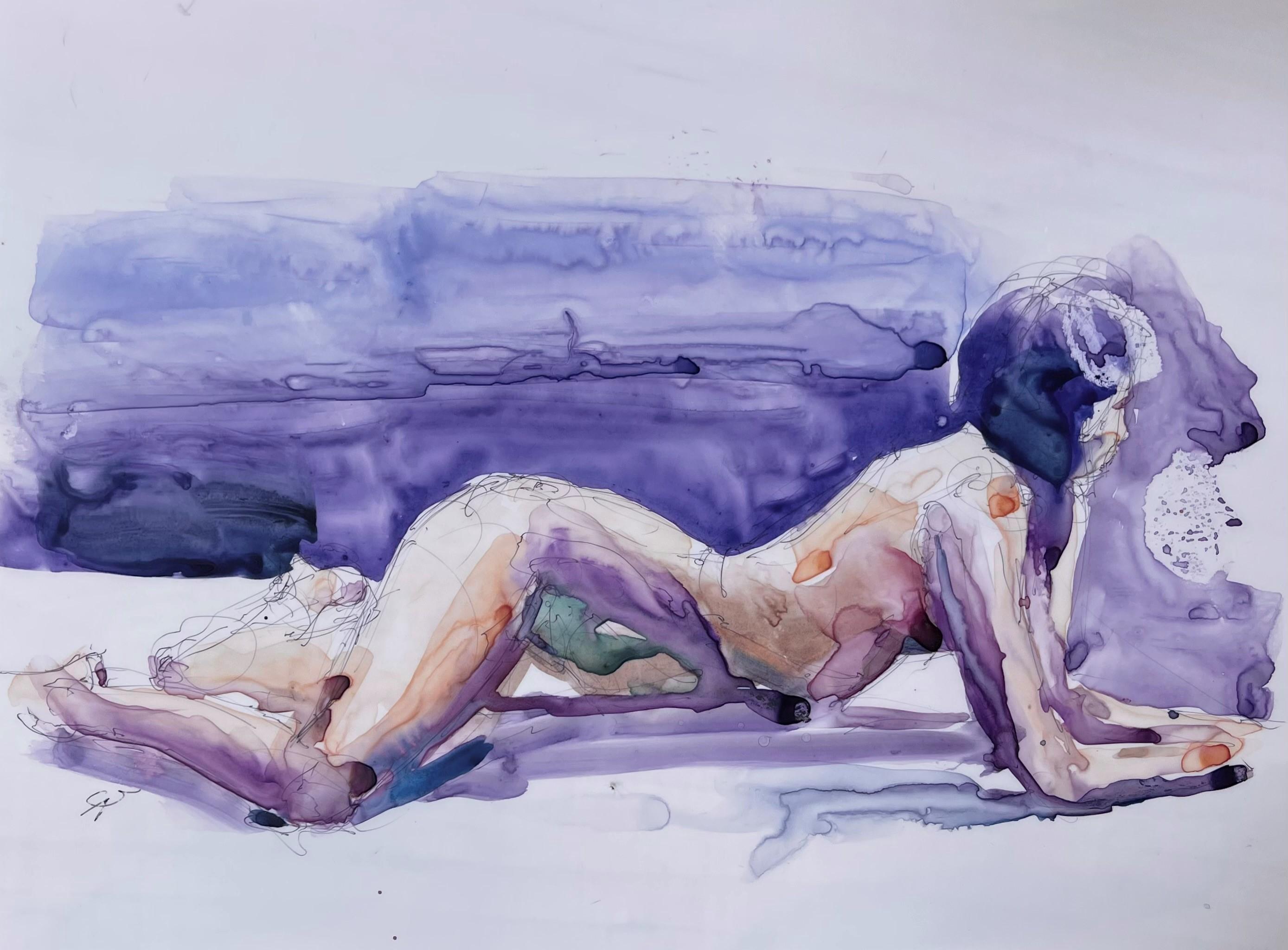 Clyde Steadman Nude - "Untitled 16, " Watercolor Painting