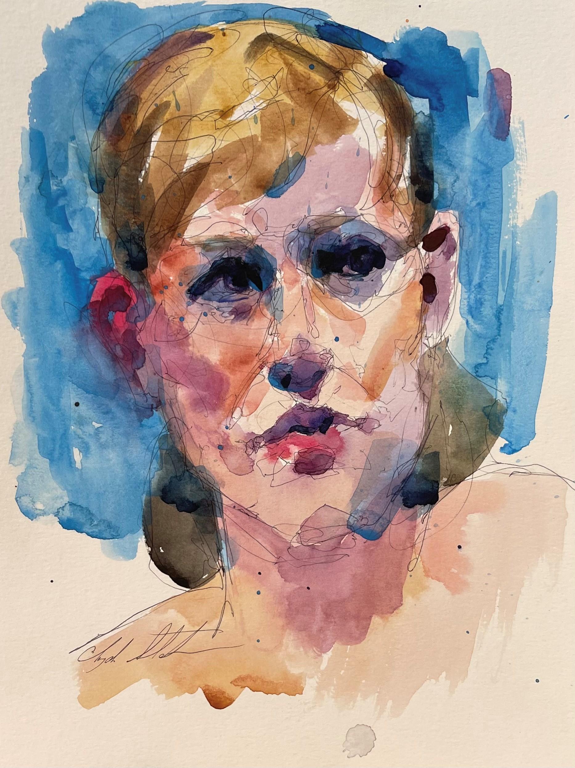 Clyde Steadman Figurative Art – „Untitled 7“, Aquarellgemälde