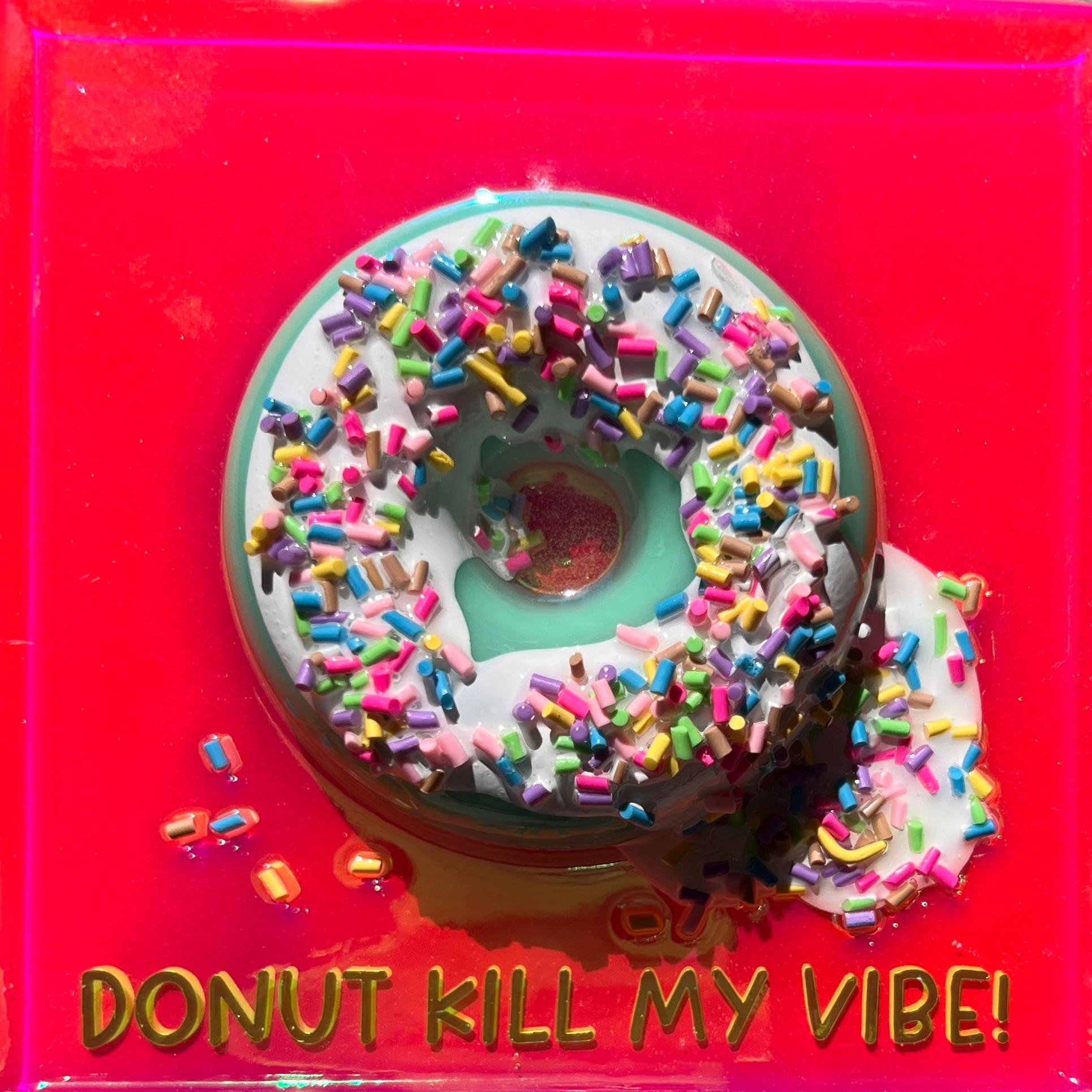 Ana Hefco's (Miami based) "S Donut Kill My Vibe #7" is an original, handmade layered tinted resin & mixed media on wood panel. This piece is unframed and ready to hang. 

Born and raised in Bucharest Romania, I am a self-taught dreamer and