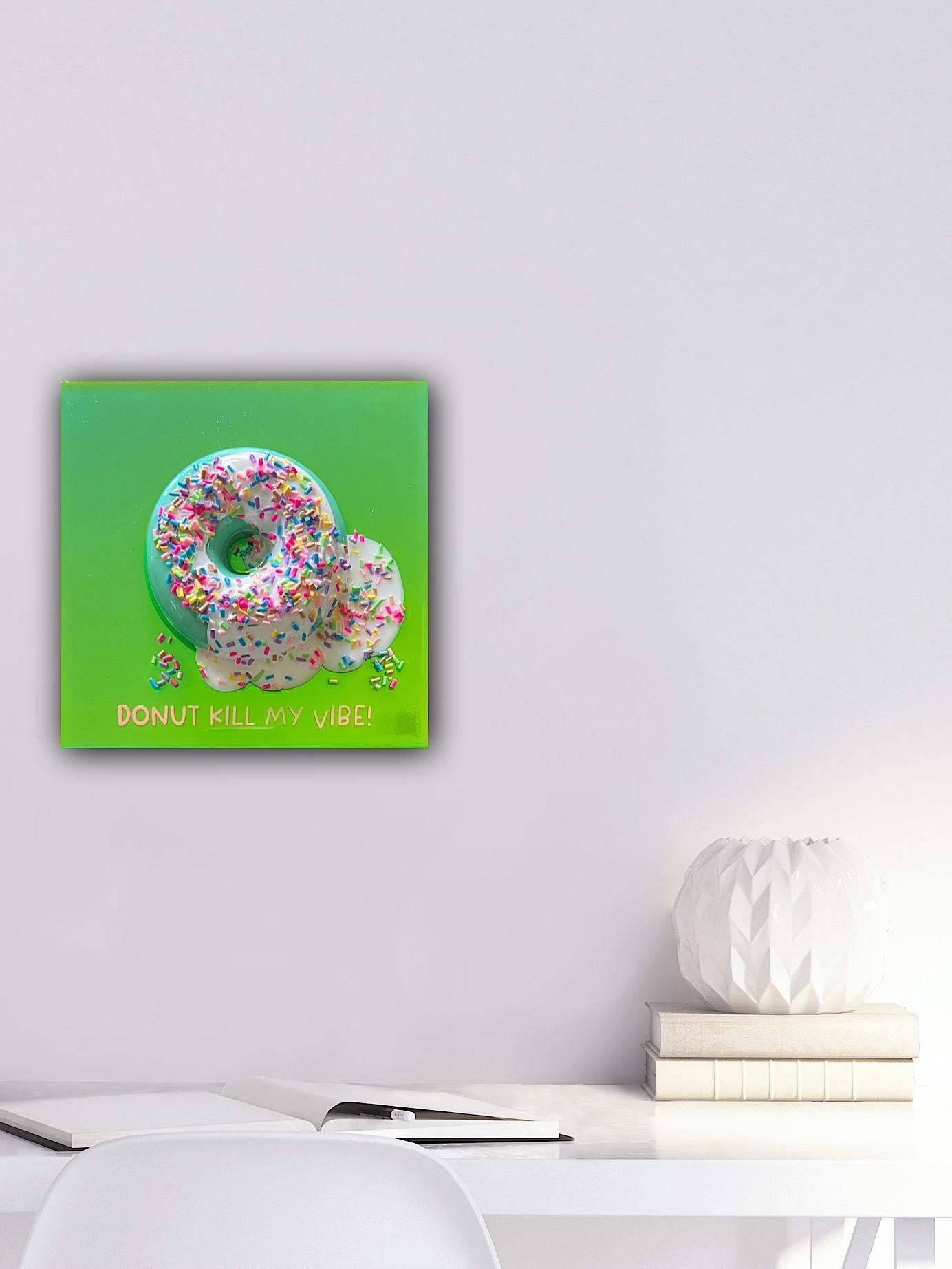 « S Donut Kill My Vibe #3 », Florescent Donut 3D Donut par Ana Hefco en vente 1