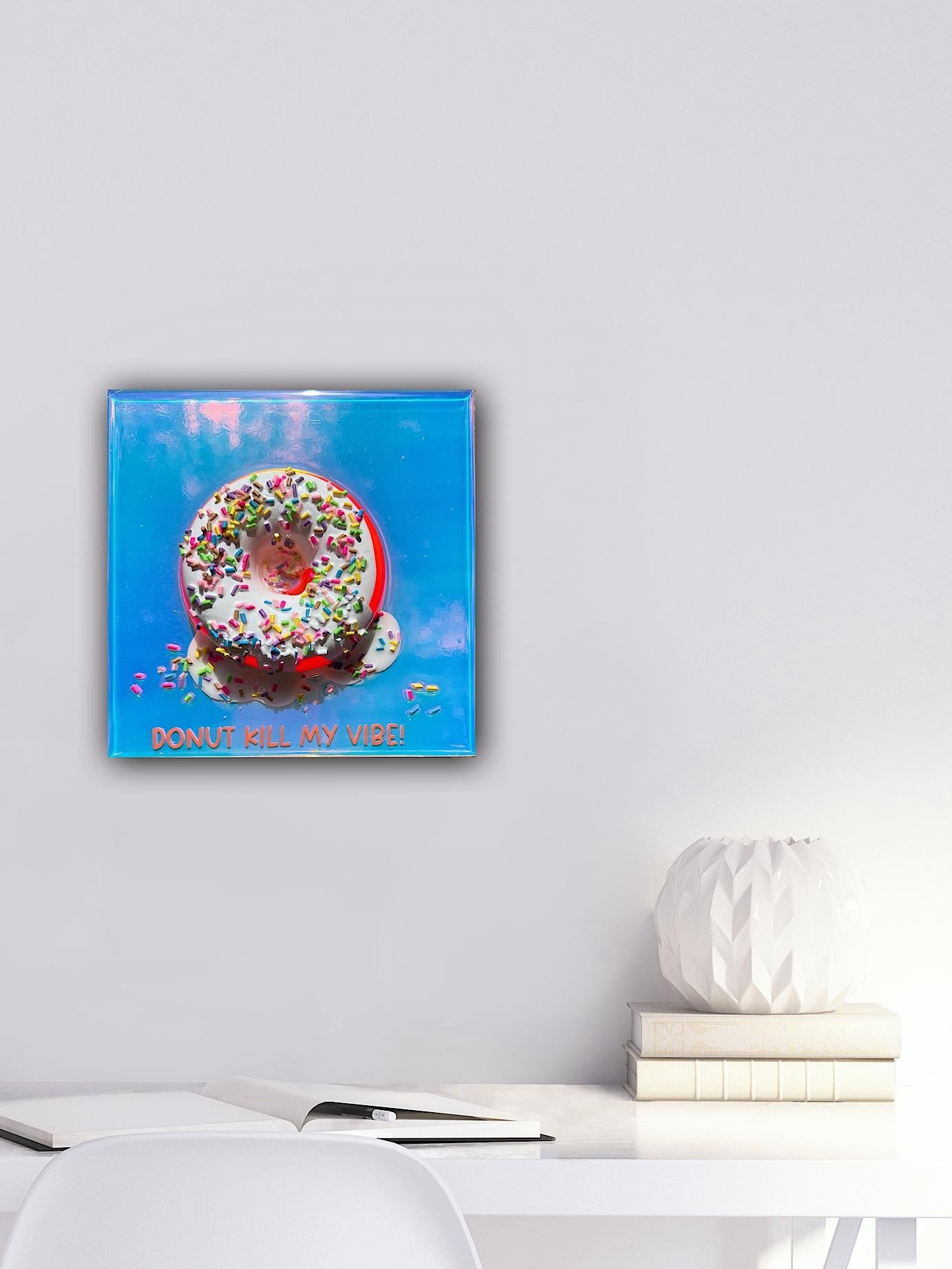 « S Donut Kill My Vibe #2 », Florescent Donut 3D Donut par Ana Hefco en vente 1
