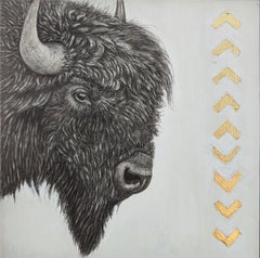 "Bison" Peinture originale de buffle par Tammy Liu-Haller
