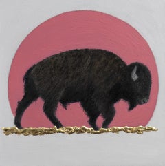 "Rose Sunset" Peinture originale de Tammy Liu-Haller - Silhouette de Buffalo