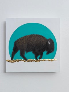 "Green Sunset" Original Painting by Tammy Liu-Haller - Buffalo Silhouette