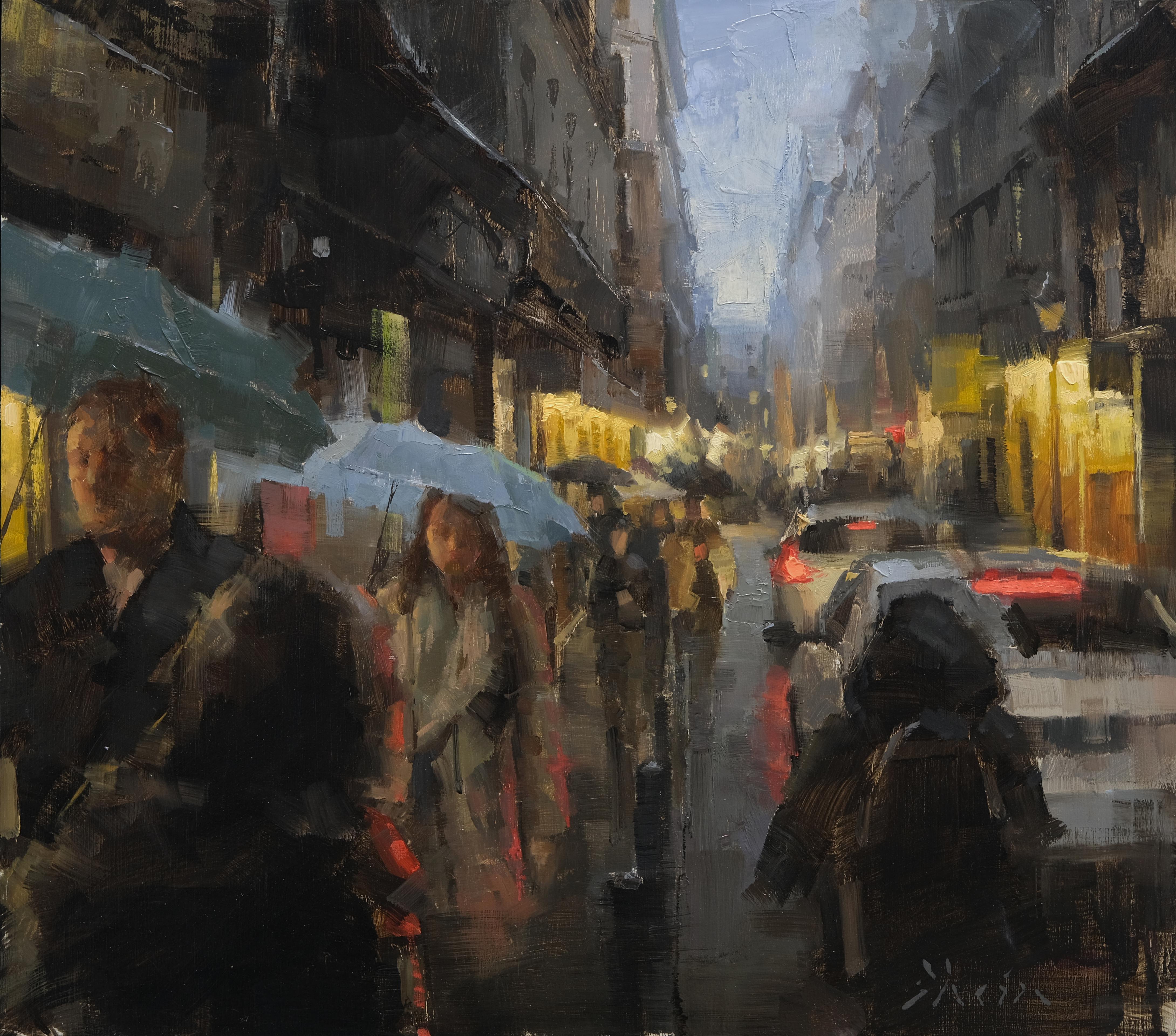 Figurative Painting di Jacob Dhein - "Madrid" (2023) - Pittura a olio originale, paesaggio urbano impressionista