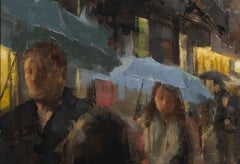 "Madrid" (2023) - Pittura a olio originale, paesaggio urbano impressionista