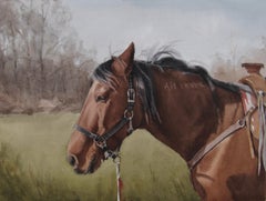 „Wild at Heart“ (2023) von Mo Myra, Original-Aquarellgemälde eines Pferdes