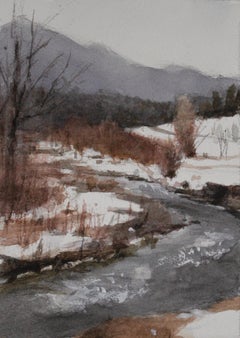 "Melody of the River" (2024) by Mo Myra, Original Watercolor Painting