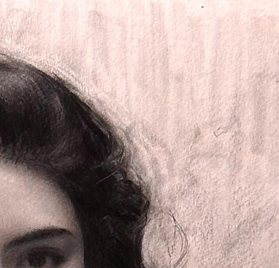 « Portrait d'une jeune fille au fusain » (2023) de Bunyod Suvonov, dessin original en vente 5