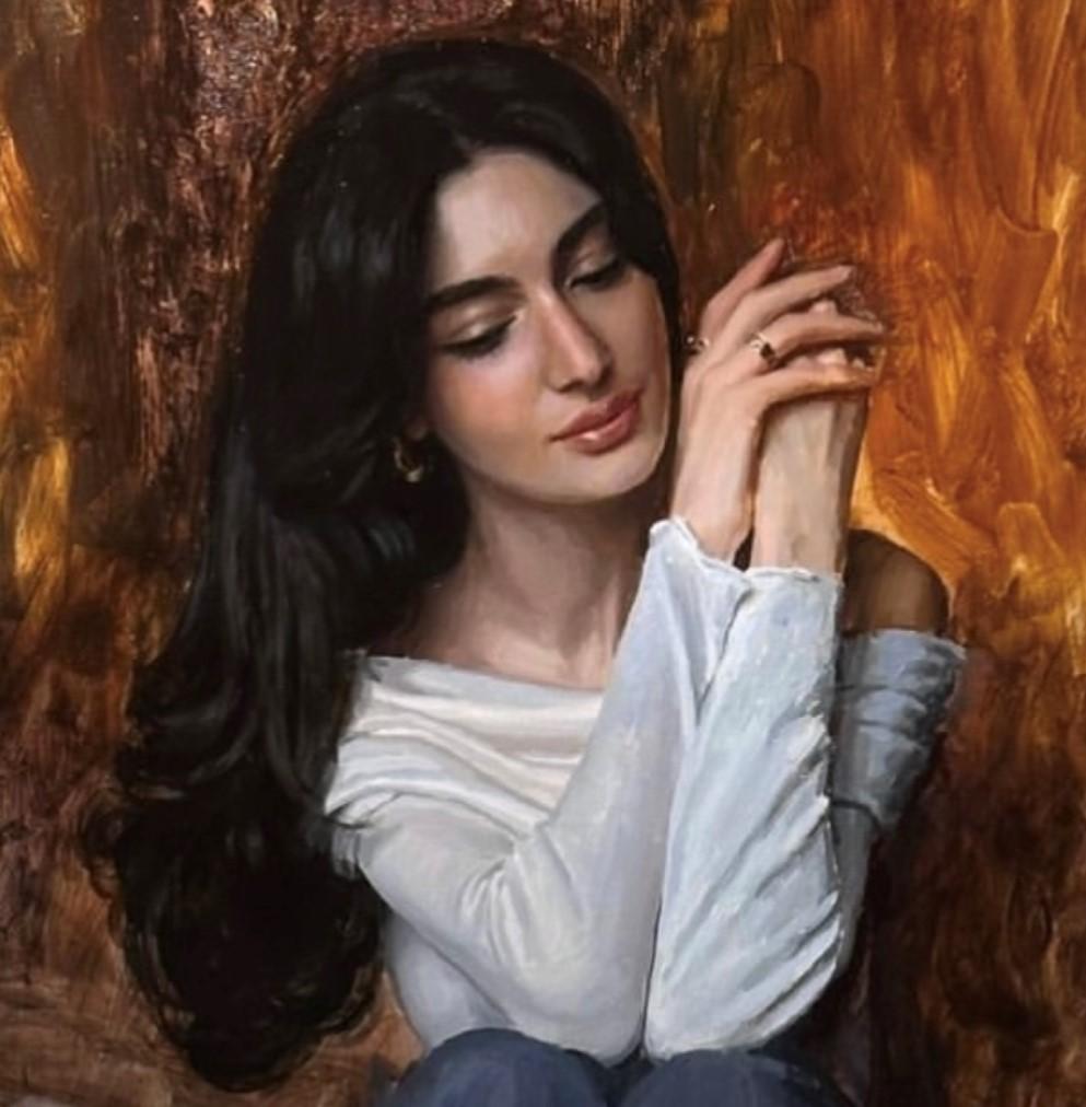 « Portrait de chèvre » (2024) de Bunyod Suvonov, peinture à l'huile originale en vente 1