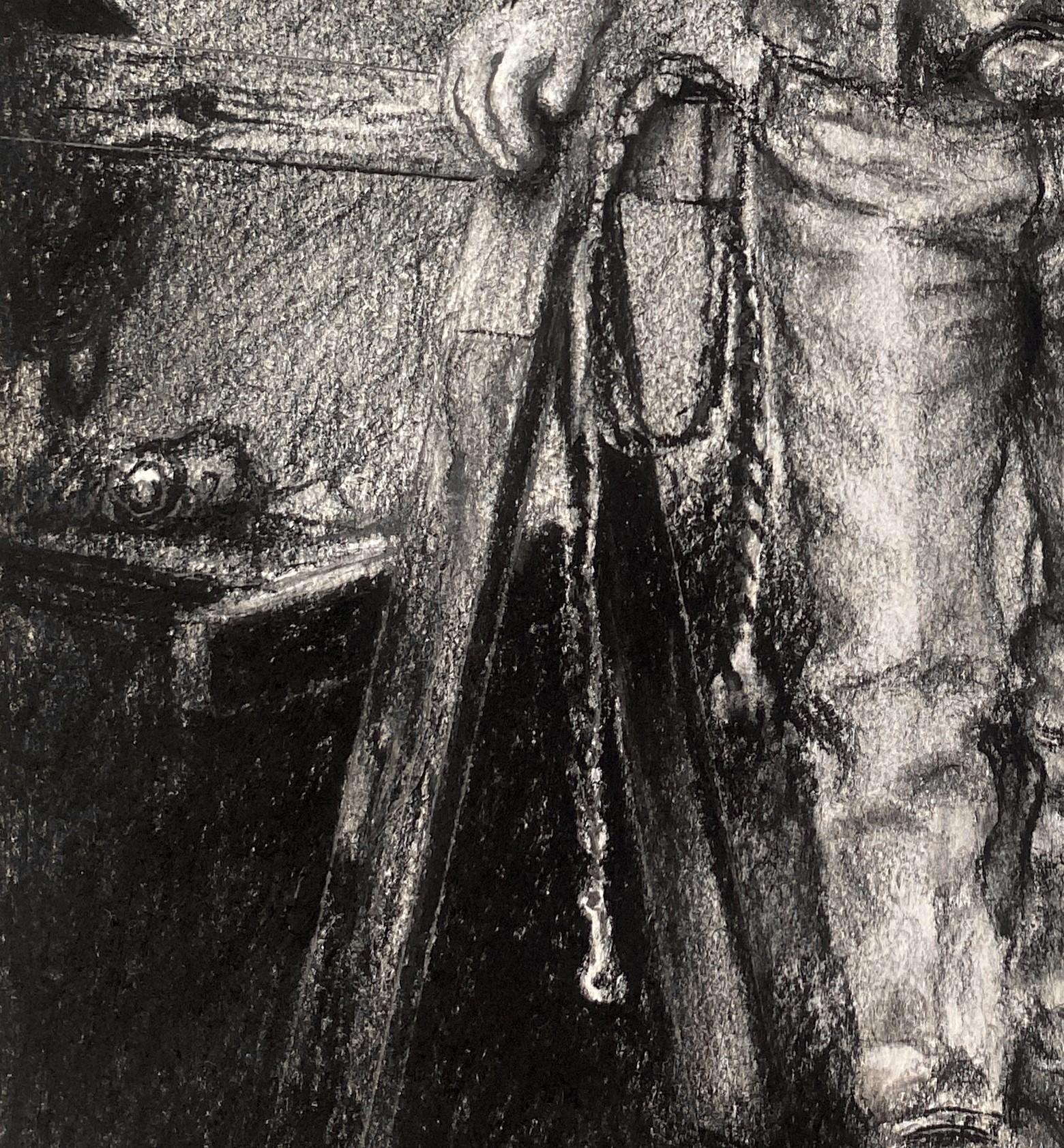 „Back At The Stables (II)“ (2024) von James Van Fossan, Originalzeichnung im Angebot 4