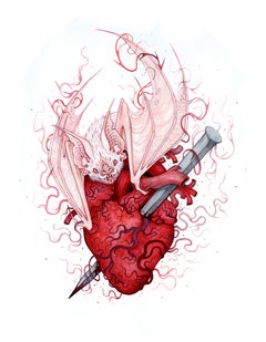 „My Vampire Heart“ (2024) von Nana Williams, Original-Aquarellgemälde