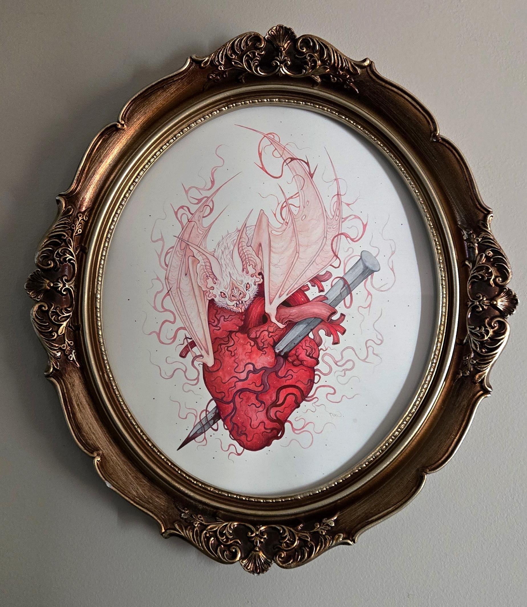 „My Vampire Heart“ (2024) von Nana Williams, Original-Aquarellgemälde im Angebot 1