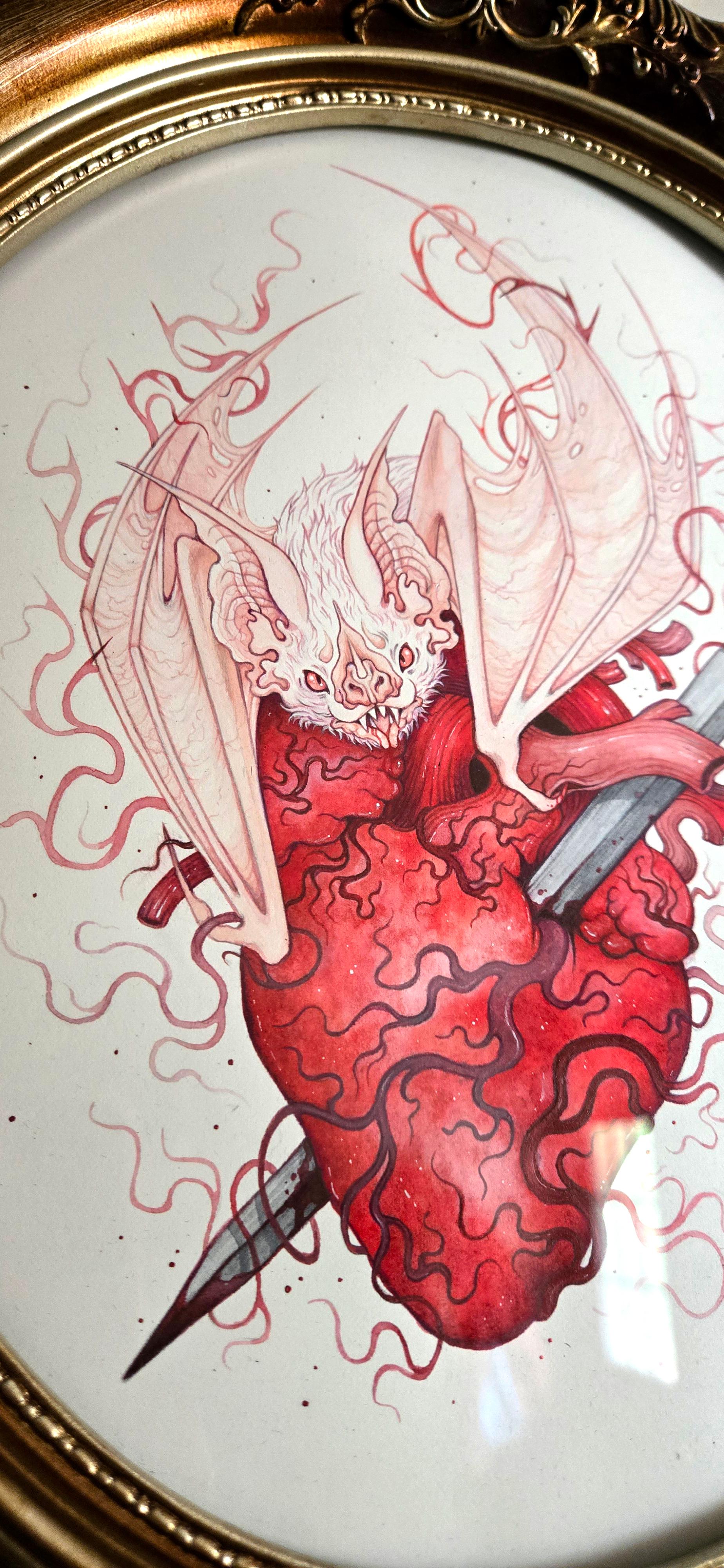 „My Vampire Heart“ (2024) von Nana Williams, Original-Aquarellgemälde im Angebot 2