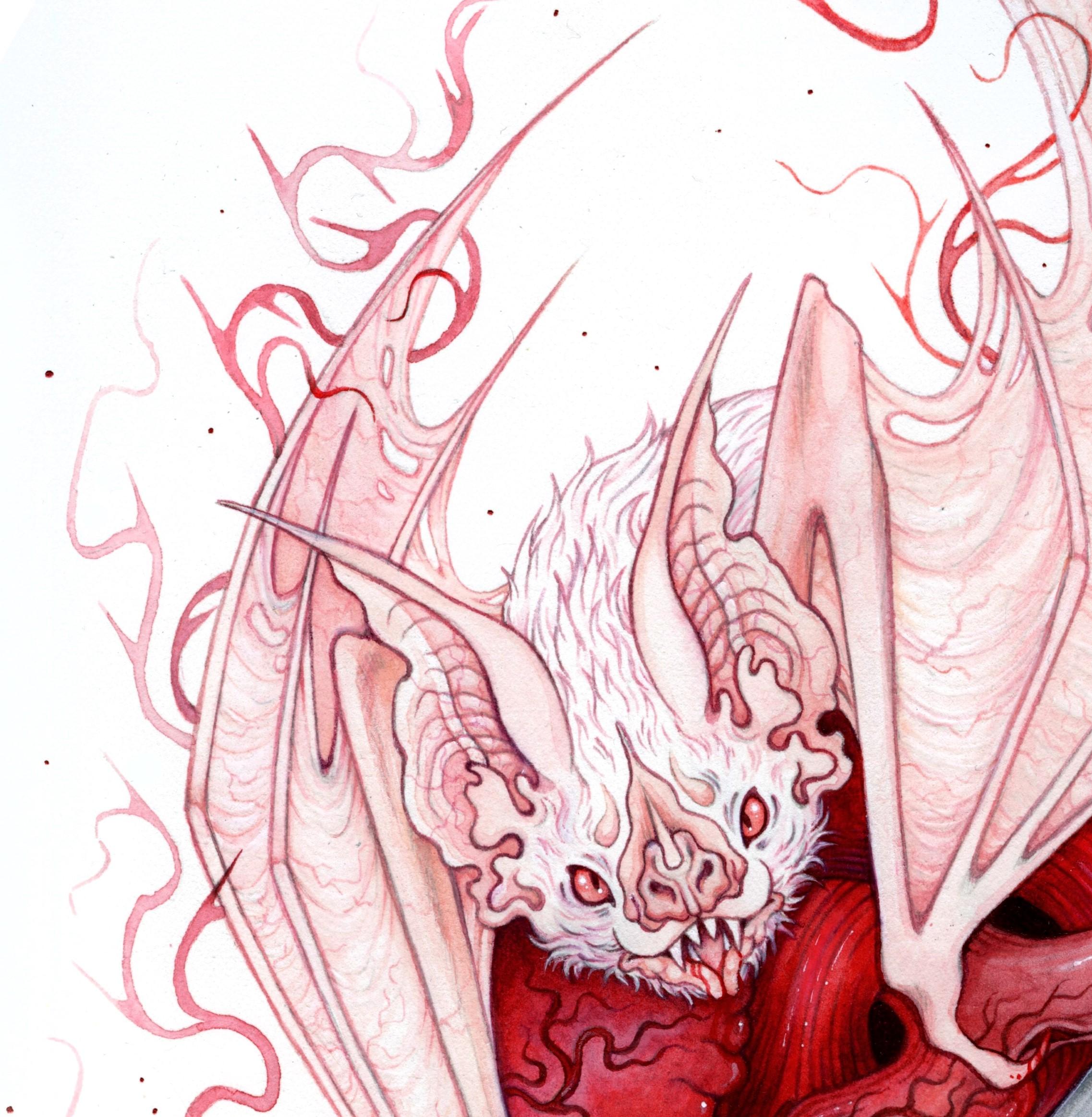 „My Vampire Heart“ (2024) von Nana Williams, Original-Aquarellgemälde im Angebot 4