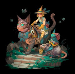 "Witches Companion" de Dustin Panzino, illustration procréée sur métal