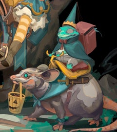 "Witches Companion" By Dustin Panzino, Procreate Illustration on Metal