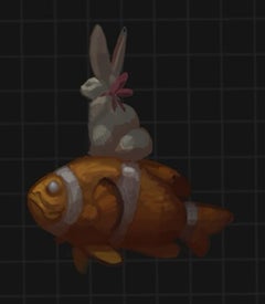 "Clown Fish" (2020) By Dustin Panzino, Procreate Illustration on Metal