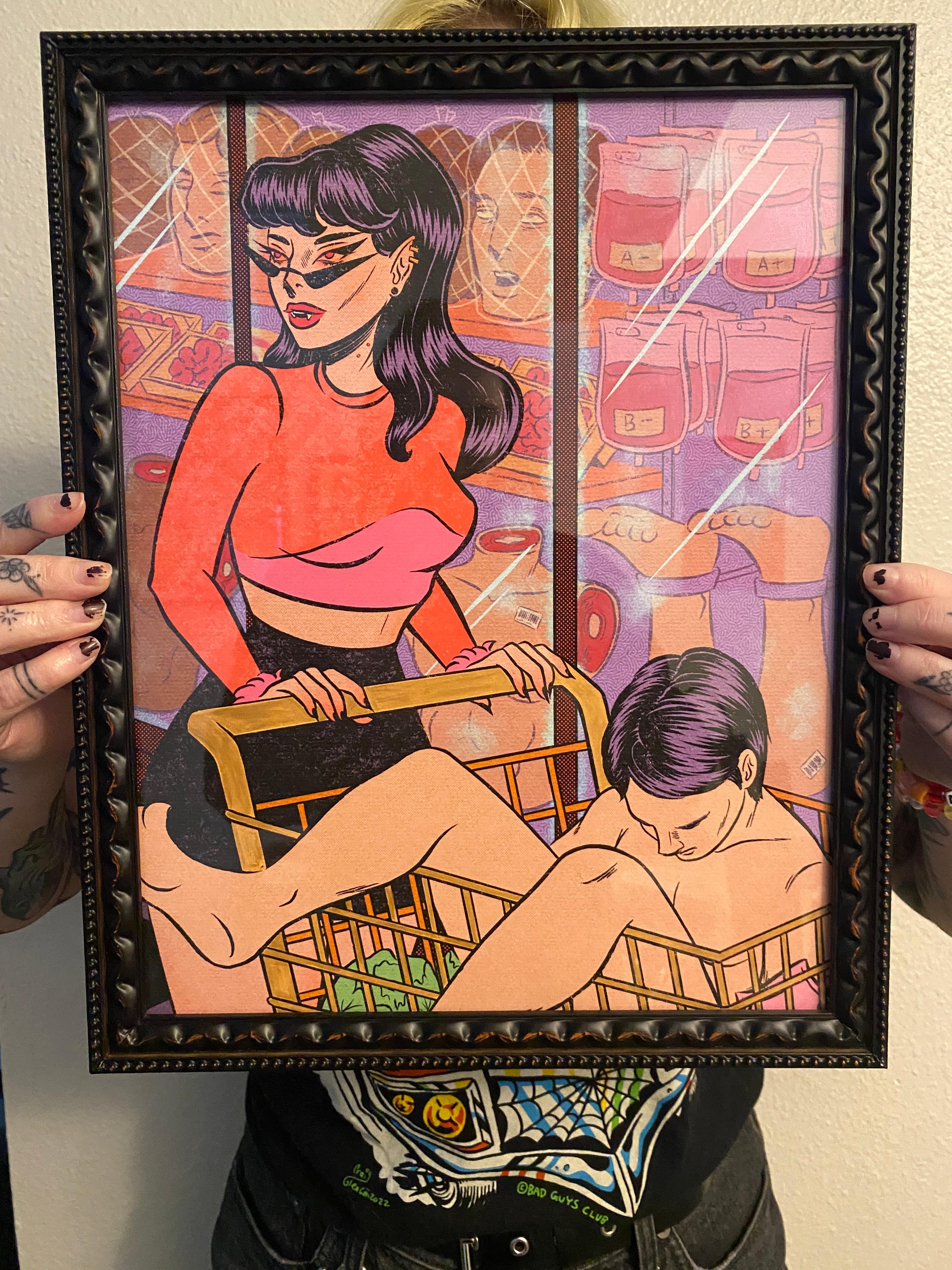 „Vampire“ (2024) von Katie Mansfield, Original verschönerter Originaldruck im Angebot 1