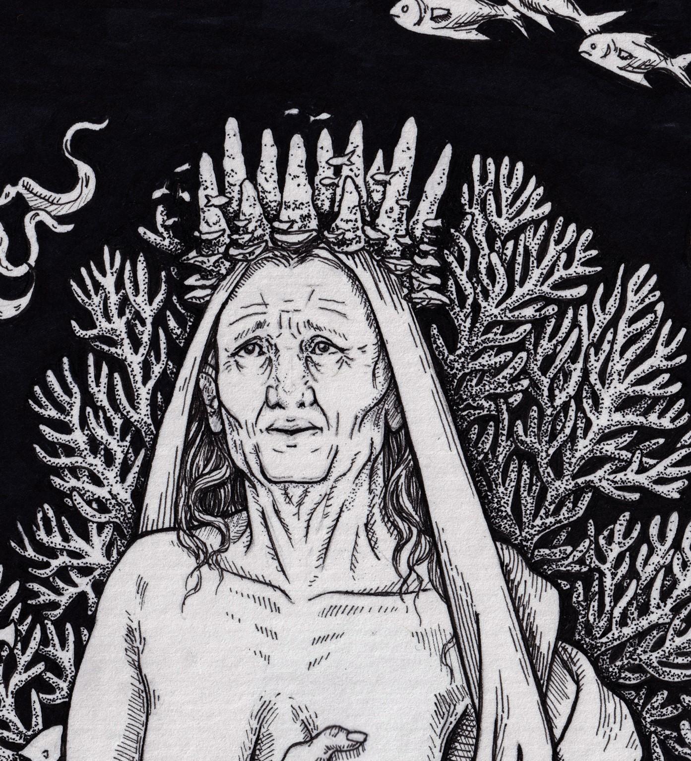 „Die Königin der Tassen“ (2022) von Jerianne Fulton, Originale gotische Tuscheillustration im Angebot 4
