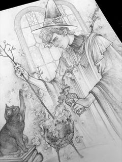 "Up&Up Whimsy" (2024) di Timothy Von Rueden, disegno originale in grafite