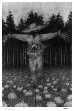 "Scarecrow" (2019) By Babs Webb and Timothy Von Rueden, Graphite Illustration